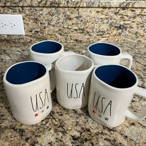 5x USA Rae Dunn Coffee Mugs